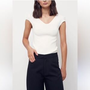 TOTEME Cap Sleeve Knit Top